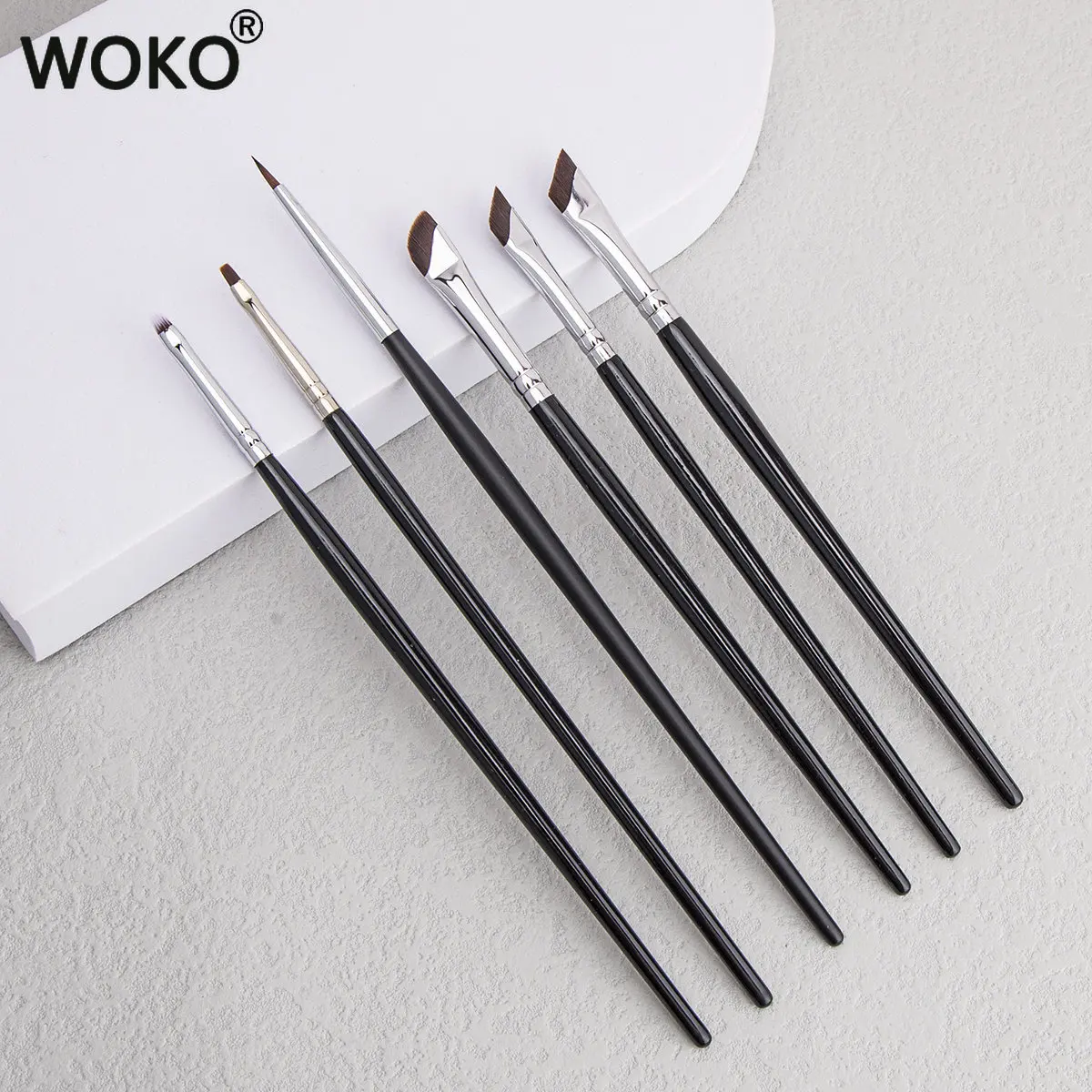 6PCS Eyeliner Brush Sets Thin Gel Eyeliner Makeup Brushes Flat Top Eyeliner Concealer Brush Eye Liner Detailed Make Up Tool