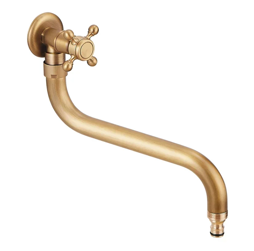 Outdoor courtyard wall mounted faucet anti-freezing single cold wash basin stone basin copper villa outdoor anti-freezing faucet