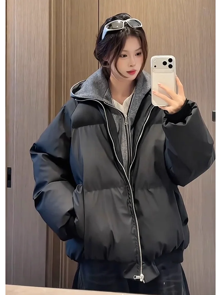 

Мужская хлопковая куртка из искусственной кожи Bla, зимняя теплая морозостойкая куртка с капюшоном, молодежная модная верхняя одежда