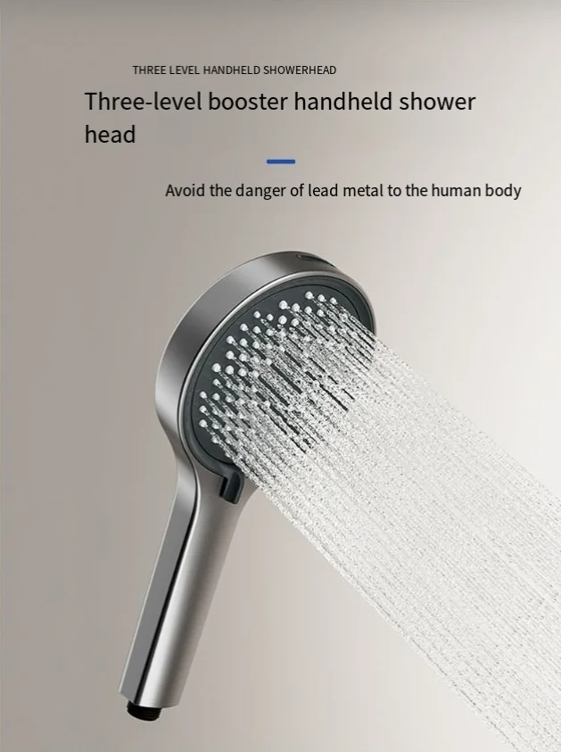 

Pressure-enhanced handheld shower head gun for bathing - high-flow pressure-enhanced shower head for showering