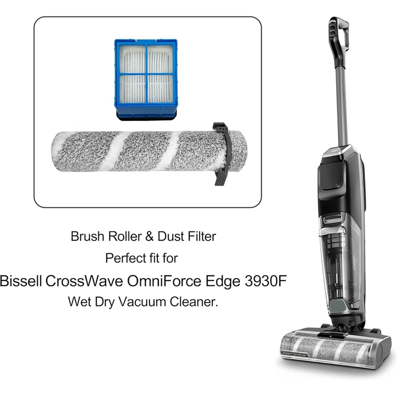 Kit de acessórios para rolos de escova e filtros HEPA YCOC para BISSELL Crosswave Omniforce EDGE, peças de vácuo sem fio 3930F/3933