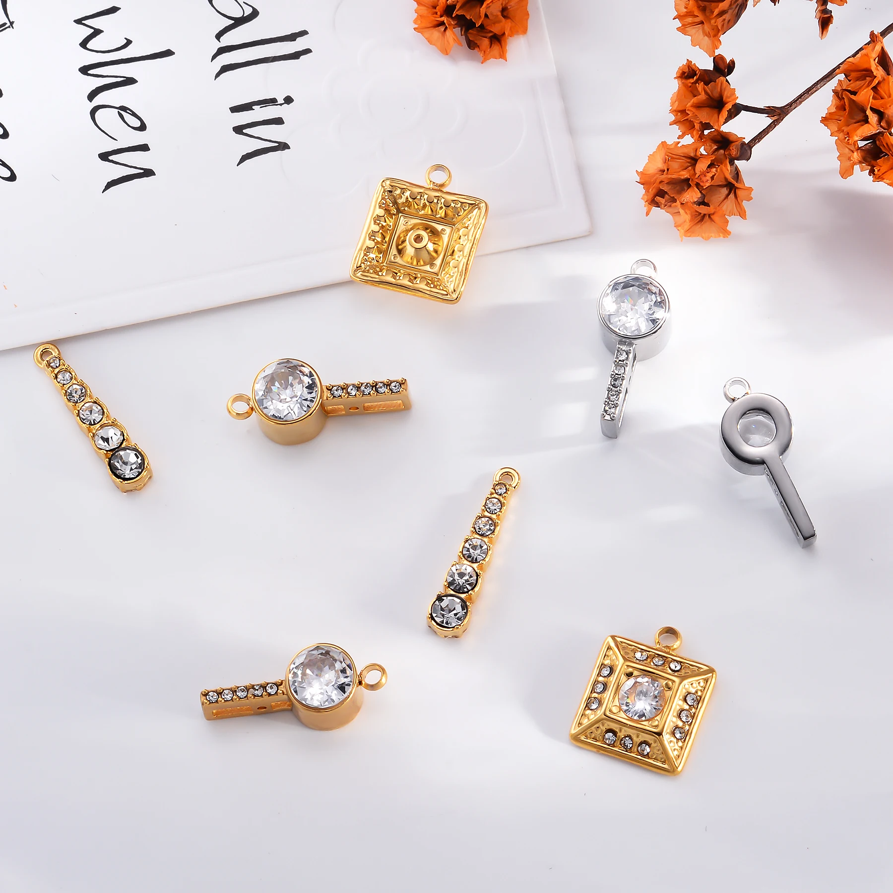 4 قطعة تصميم فاخر كريستال مفتاح قلادة الهندسة سحر لصنع المجوهرات العصرية سوار إكسسوارات عقد Craft بها بنفسك الحرفية #3