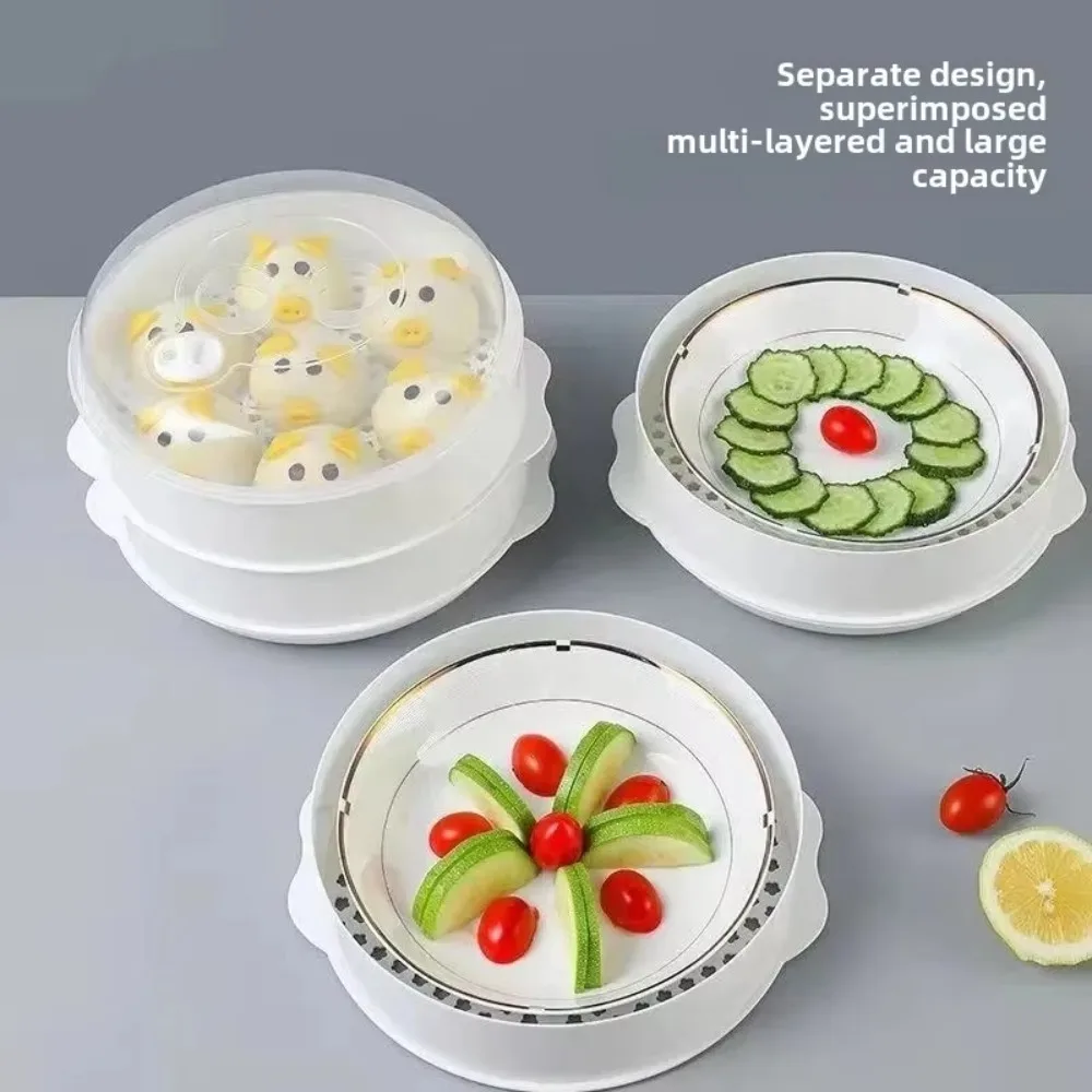 

New Multi-layer Plastic Steamer Large Capacity High Temperature Heating Steamed Buns Steamers Steaming Rack Steaming Tray