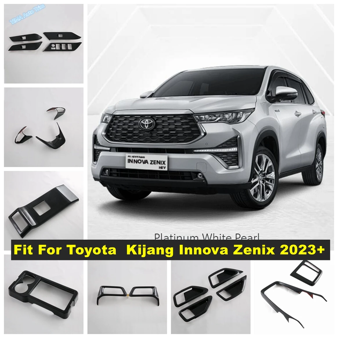 

Auto Air AC Outlet / Window Lift / Steering Wheel / Gear Shift Cover Trim Accessories For Toyota Kijang Innova Zenix 2023 2024