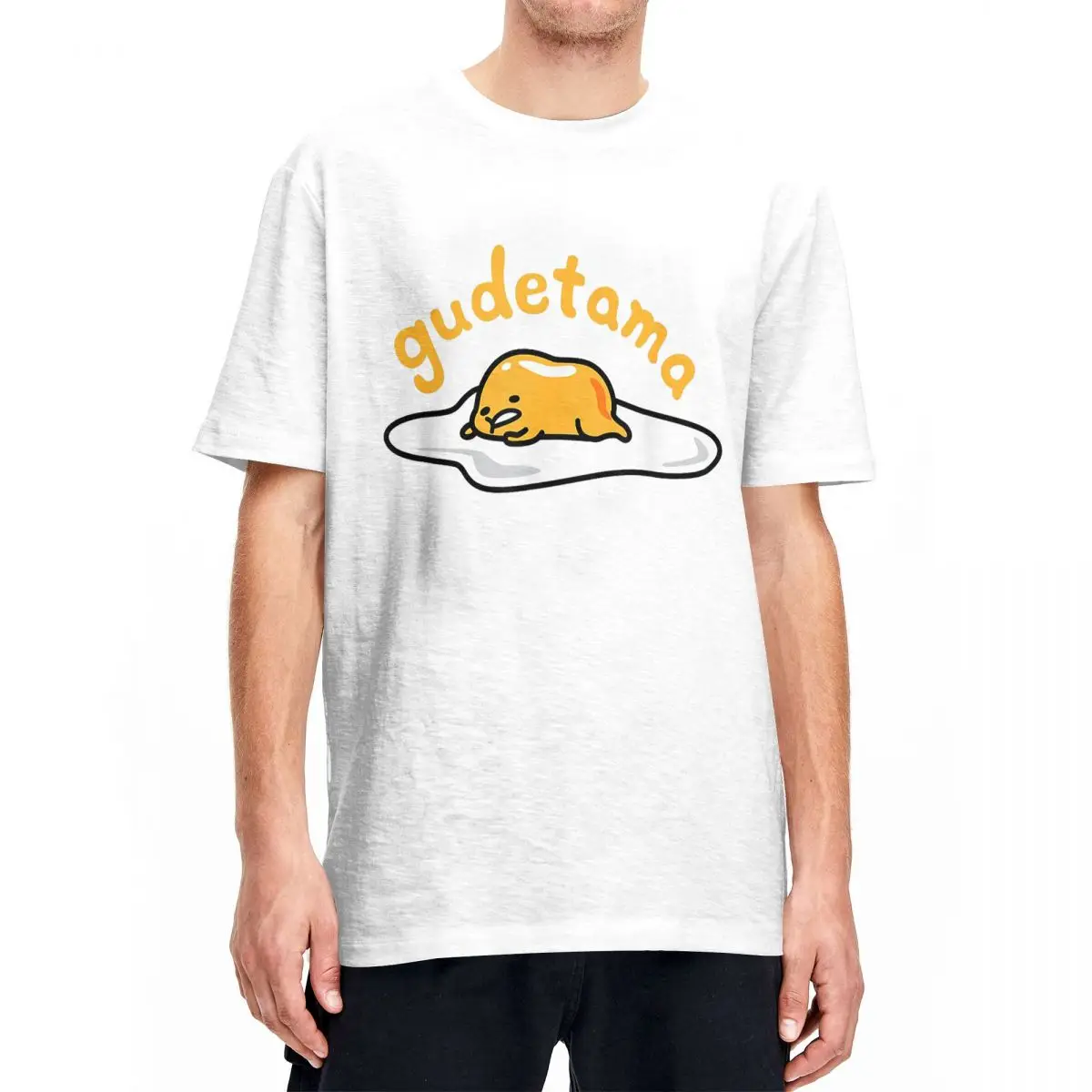 Gudetama The Lazy Egg Logo T Shirts Men Women's Pure Cotton Amazing T-Shirt Round Neck Tees Short Sleeve Tops Gift Idea