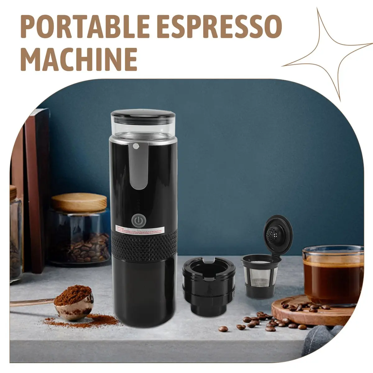 

Портативная кофемашина AAAL, электрическая кофеварка для офиса, путешествий и кемпинга, подходит для кофе в порошке и кофейных капсул.