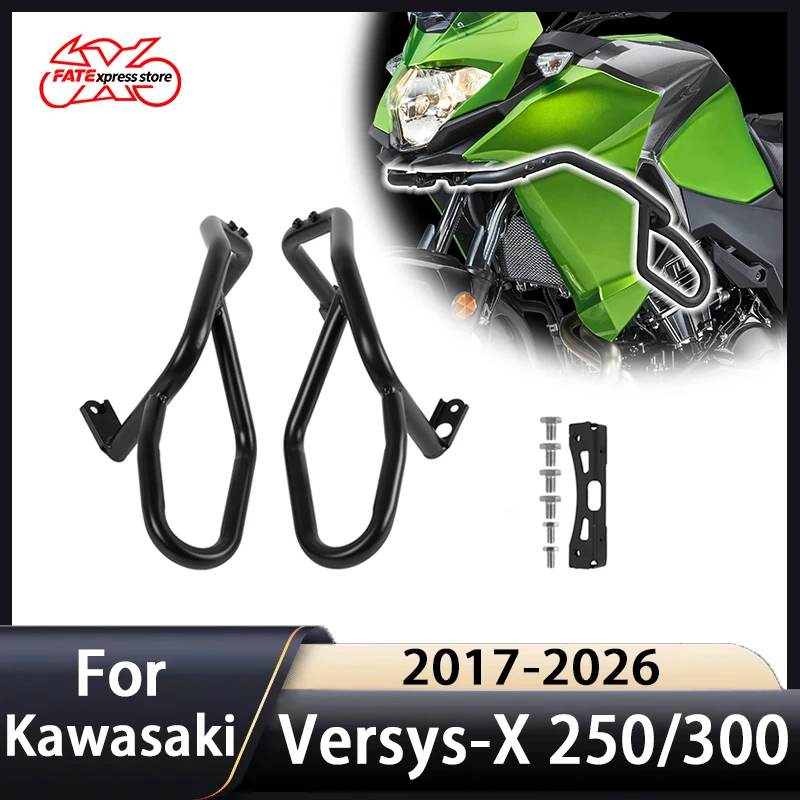For Kawasaki Versys X Versys-X 250 300 2017-2026 Motorcycle Engine Guard Crash Bar Stung Cage Highway Bumper Protection