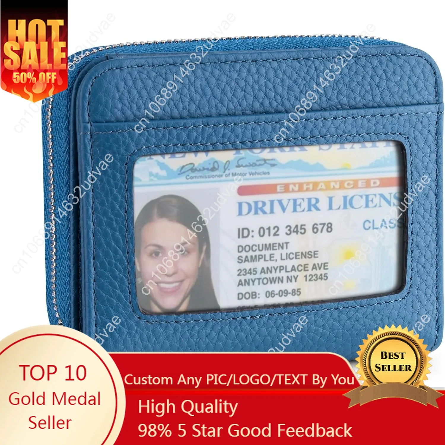 

Small Wallet for Women, Genuine Leather RFID Blocking Credit Card Holder Slim Compact Coin Purse Women's Wallets with ID Window