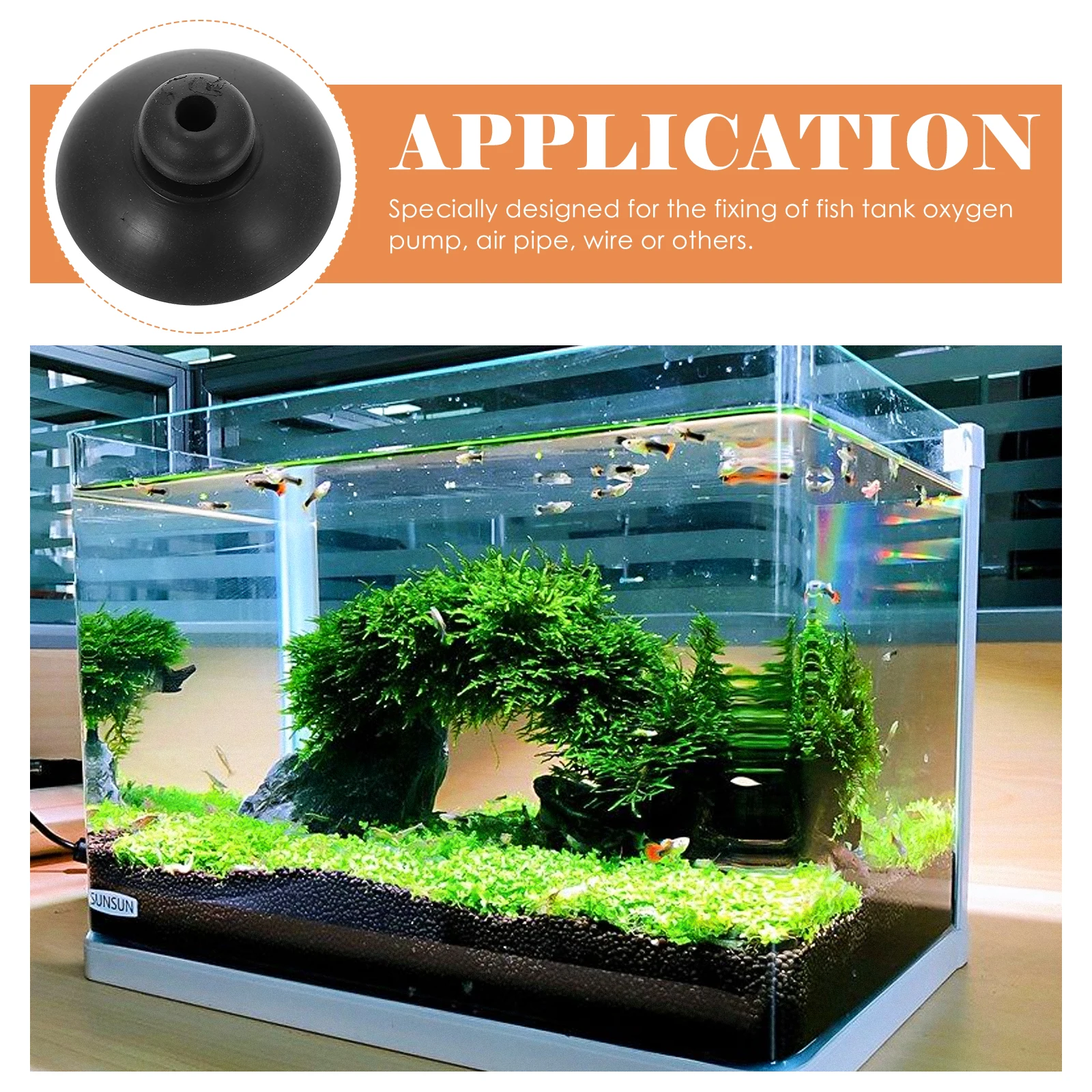 

20Pcs Aquariums Pump Suction Cups Simple Structure Easy Installation Strong Suction Black Submersible Pump Sucker