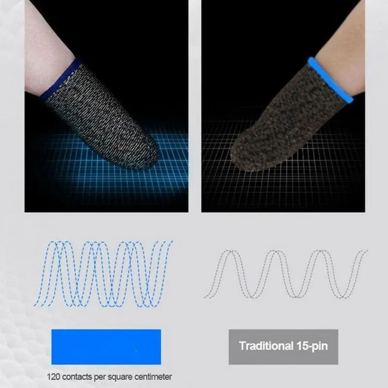 1 쌍 게임 손가락 소매 통기성 슈퍼 얇은 땀 방지 손끝 PUBG 모바일 게임 터치 스크린 손가락 침대 커버