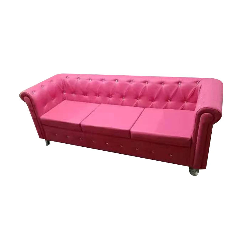 Very Comfortable Pink Lounge Bench Waiting Sofa Public Waiting Room