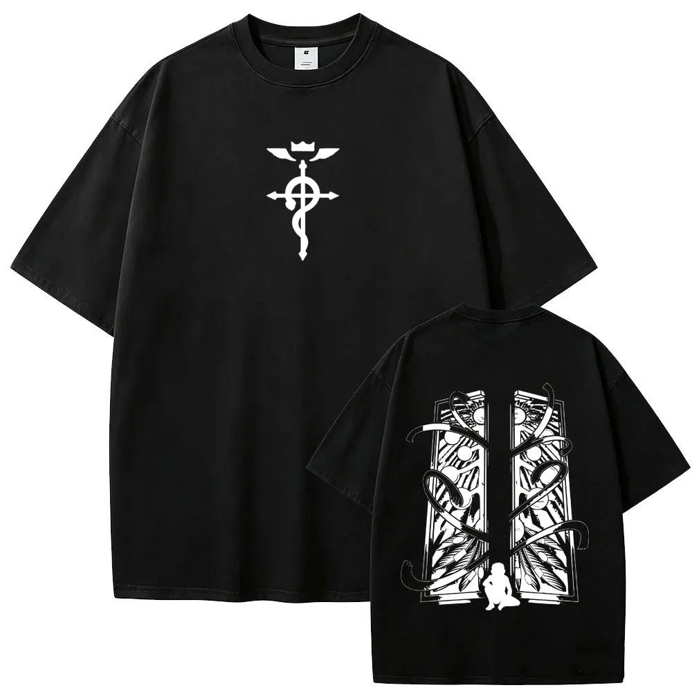 

Anime Fullmetal Alchemist Edward Elric Merch T-shirt Men Women Clothing Casual Oversized T Shirts Men's Vintage Cotton T-shirts