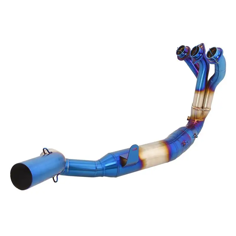 

Blue For YAMAHA MT09 FZ09 2020-2023 Motorcycles Exhaust Muffler Mid Header Pipe Stainless Steel Tail Escape Connection Tube