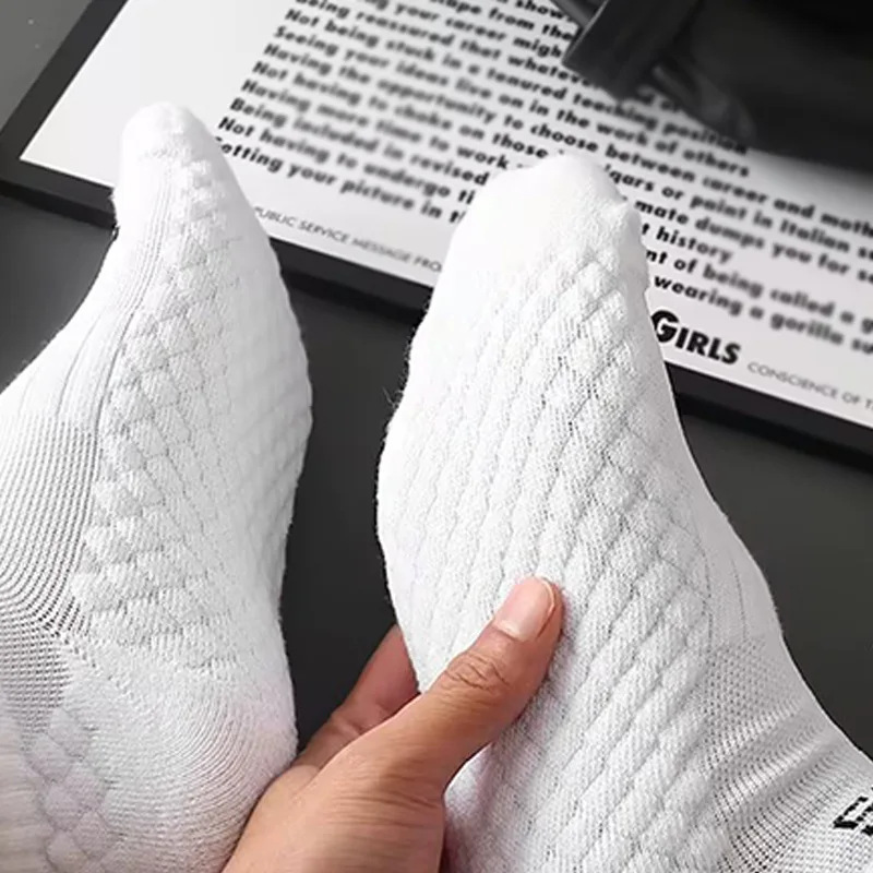 4/8 pares de calcetines deportivos tobilleros para hombre, calcetines deportivos informales suaves de nailon transpirable blanco de verano
