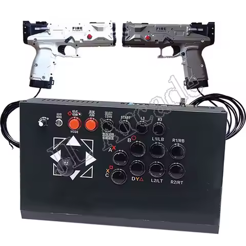 Light Gun Version Pandora Arcade Fighting Sitck, Hame Game Console, 14191 in 1, PS2 / PC Controller, USB Gamepad 1-4 Players