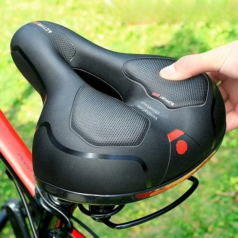 

2026 New Bicycle Seat Ultra-soft Saddle Mountain Bike Thicker and Wider Shock-absorbing Black Seat Bicycle Parts