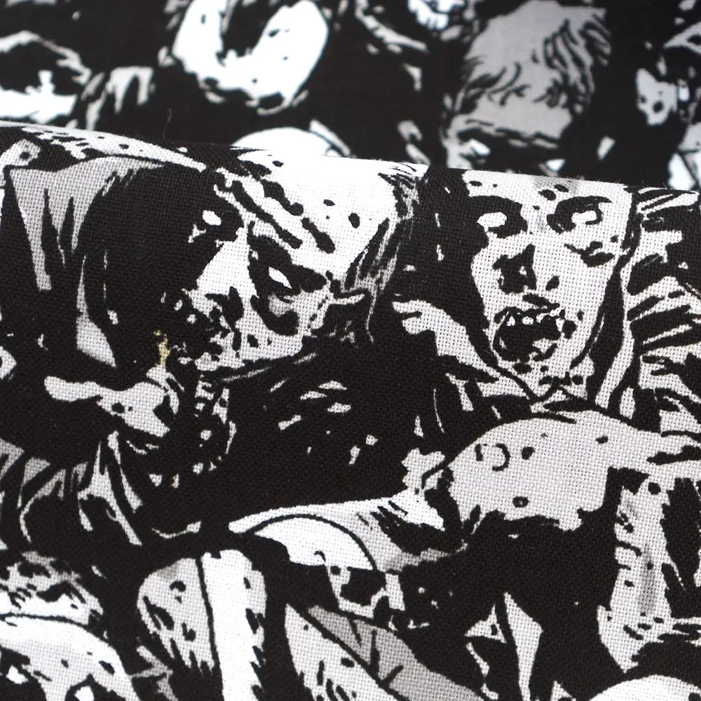 1 Yard Cotton Fabric For Cloth, Bag, Bedding, Walking Dead Zombies, The Walking Dead, Width=108cm