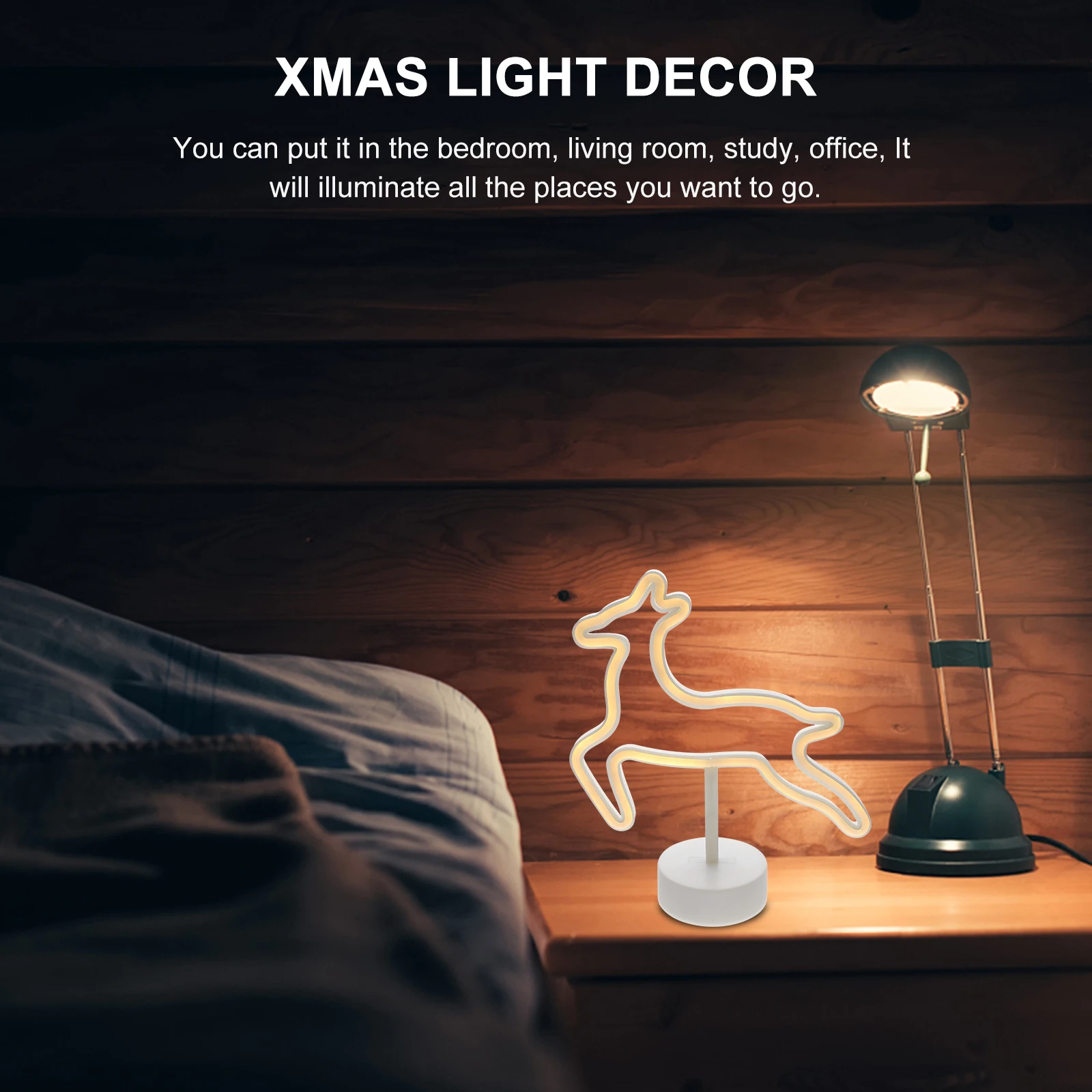 

LED Deer Shaped Light Xmas Lights Cute Eco-friendly Plastic Christmas Decorations for