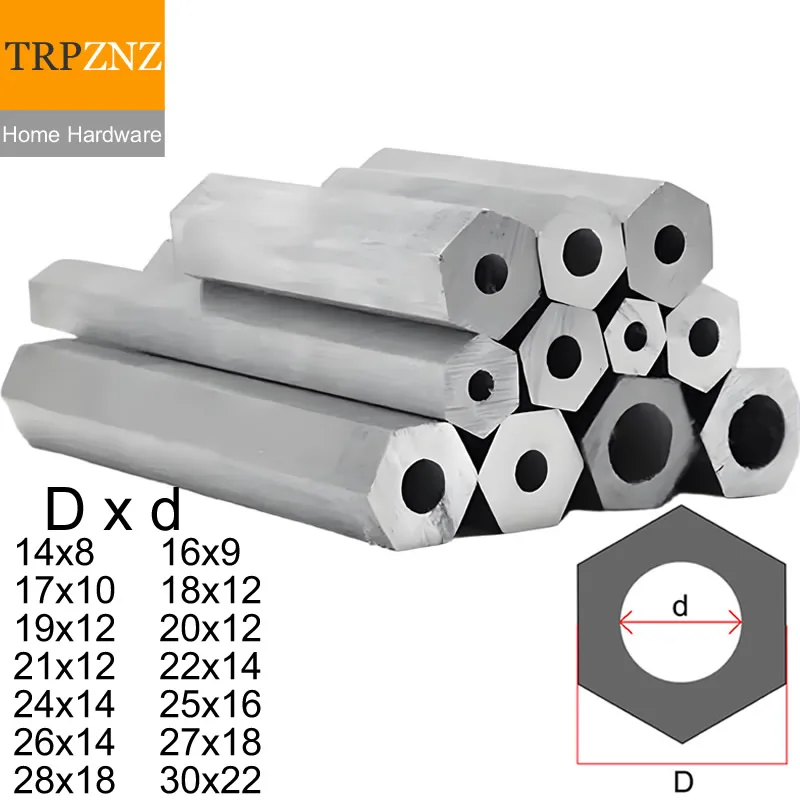 

304 stainless steel hexagonal rod Hexagonal outer inner tube hollow Special shaped pipe Opposite side 16 18 20 22 25 27 30 mm