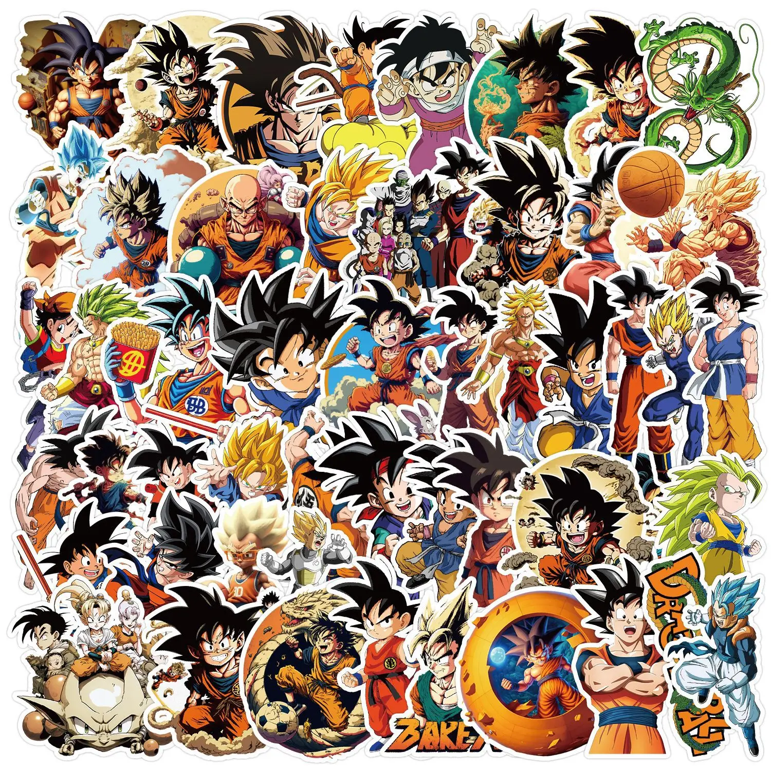

10/50PCS Anime Dragon Ball Stickers Super Saiyan Son Goku Cartoon Decals Waterproof Cool DIY Notebook Stickers Classic Kids Toy