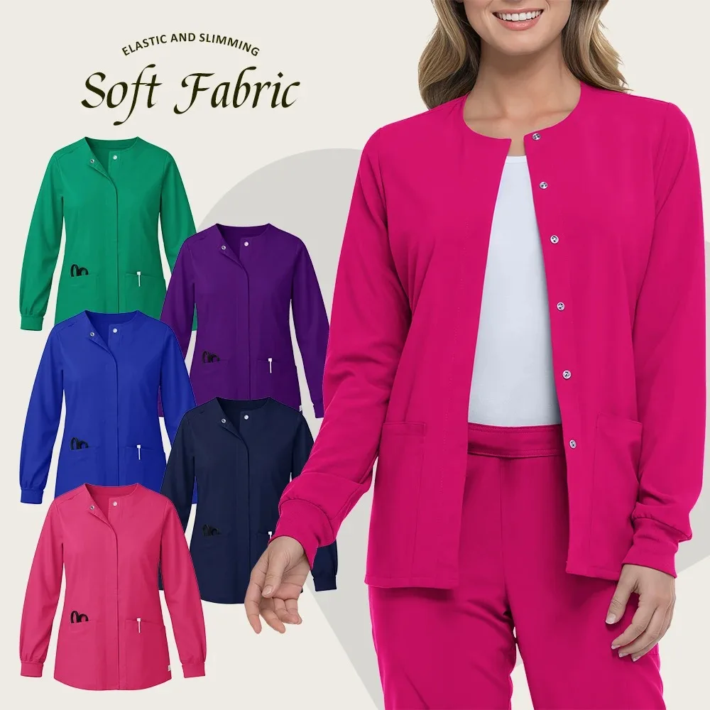 新着 レディース ユニフォーム トップス パンツ 長袖 メディカルスクラブ ユニフォーム 長袖 看護スクラブセット Vネック ドクター 病院ユニフォーム