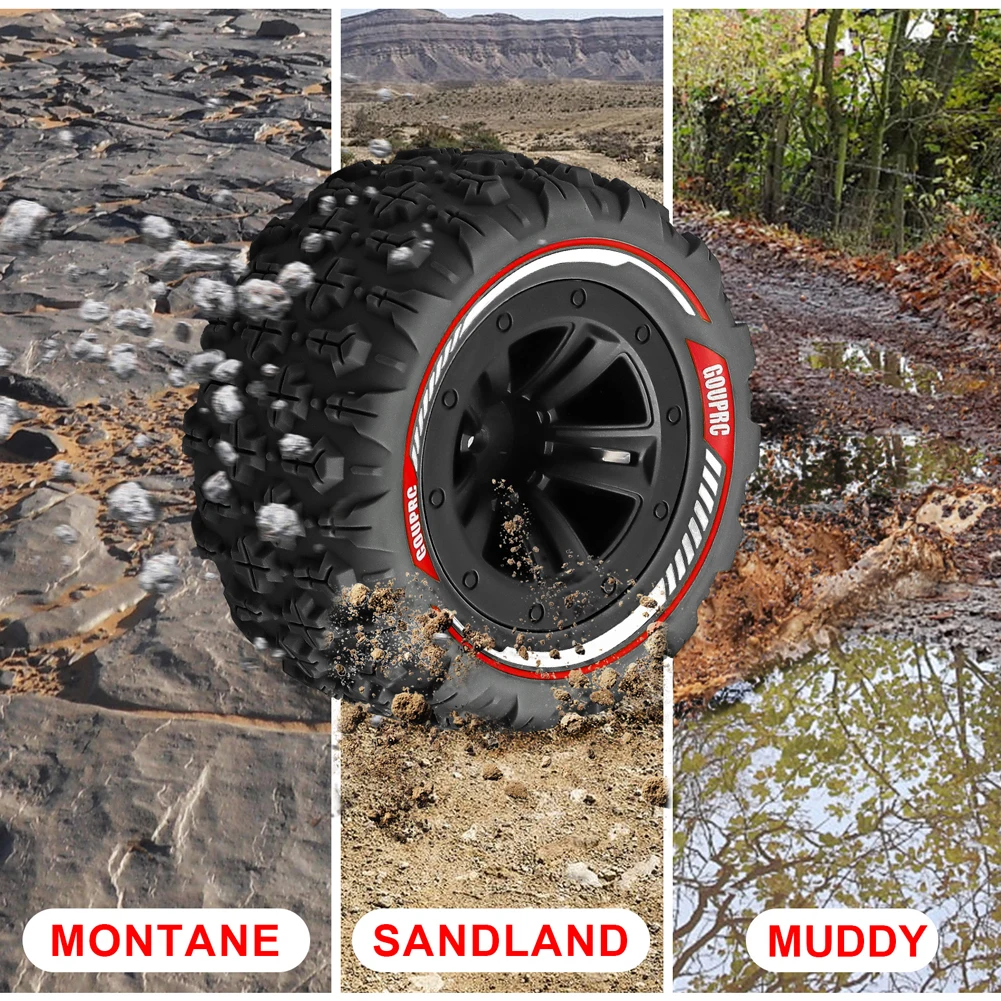4 قطعة 12 مللي متر عرافة RC عجلات وإطارات مستنقع مخلب الطين التضاريس الإطارات اكسسوارات عجلات الإطارات ل 1/14 1/16 RC سيارة الزاحف عربات التي تجرها الدواب شاحنة #3