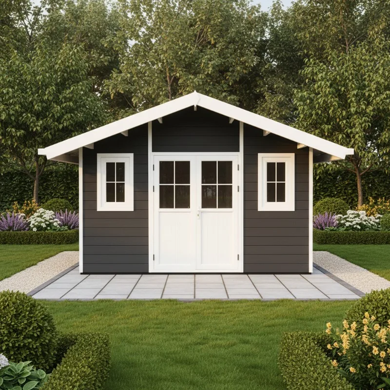 Customized Aluminum Frame Sloped Roof Eco-friendly WPC Garden Shed Waterproof Weather Corrosion UV Resistant Storage Shed