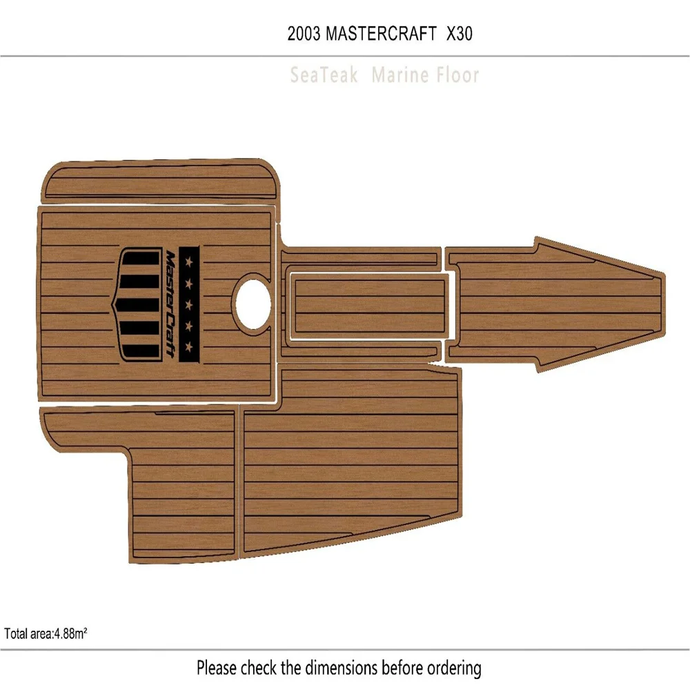 

2003 mastercraft X30 cockpit faux teak floor 1/4" Teak carpet Non-slip mat SeaDek MarineMat Gatorstep Style Self Adhesive