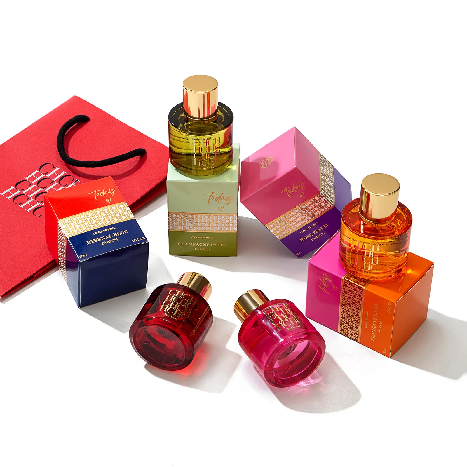 Ladies Long Lasting Charm Perfume, Exquisite Gift Bag Packaging Fresh Elegant Scent for Women Daily Holiday Gifting