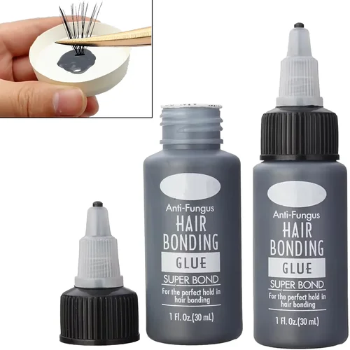 Imagen 2 del producto Pegamento adhesivo de 1oz/2oz para pestañas, resistente al agua, pegamento para extensión de pestañas Extra fuerte, adhesivo negro de sujeción fuerte, suministros profesionales