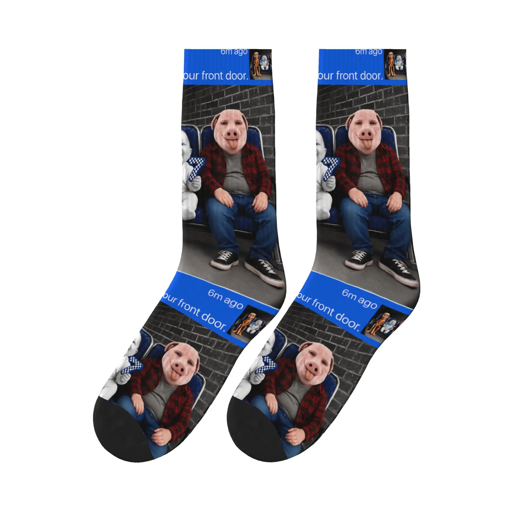 Men's Socks Motion Tung Tung Tung Sahur John Pork Ai Baby 67 Meme Stockings Winter Fun Medium Soft Socks Outdoor Non Slip Socks