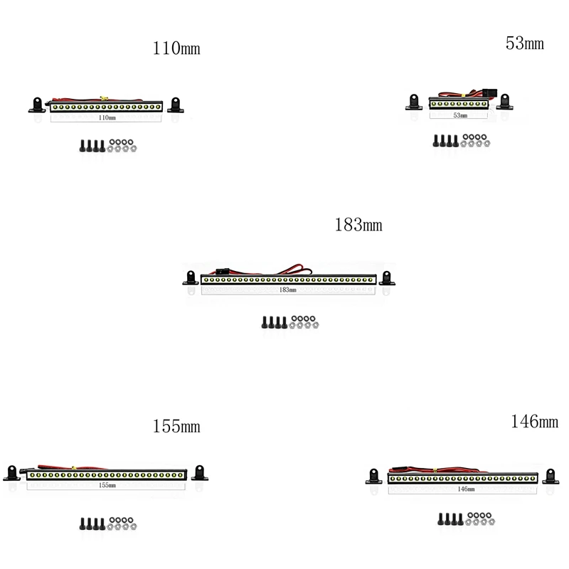 Rc 자동차 지붕 램프 LED 라이트 바, 1/10 Rc 크롤러 Trx4 축 Scx10 90046 Scx24 랭글러 D90 루비콘 바디, 9 18/25