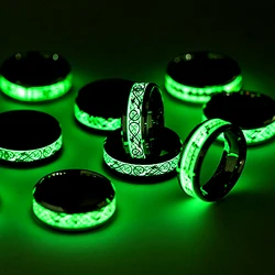 Anillo de dragón luminoso para hombre, joyería de lujo, estilo Retro, fluorescente, de acero inoxidable, para parejas