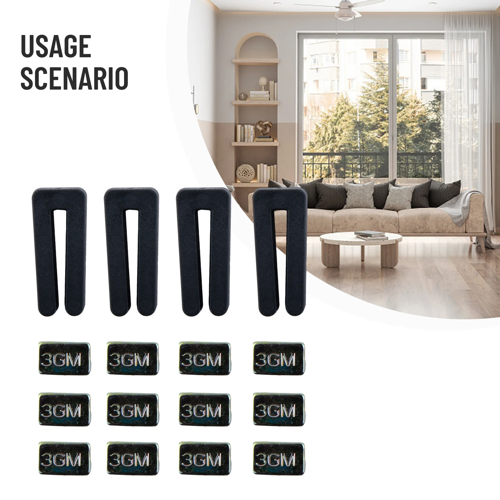 Ceiling Fan Balancing Kit 4 Sets Includes 12pcs for 3g Metal Weights and 4 Black Balancing Clamps for Smooth and Quiet Operation
