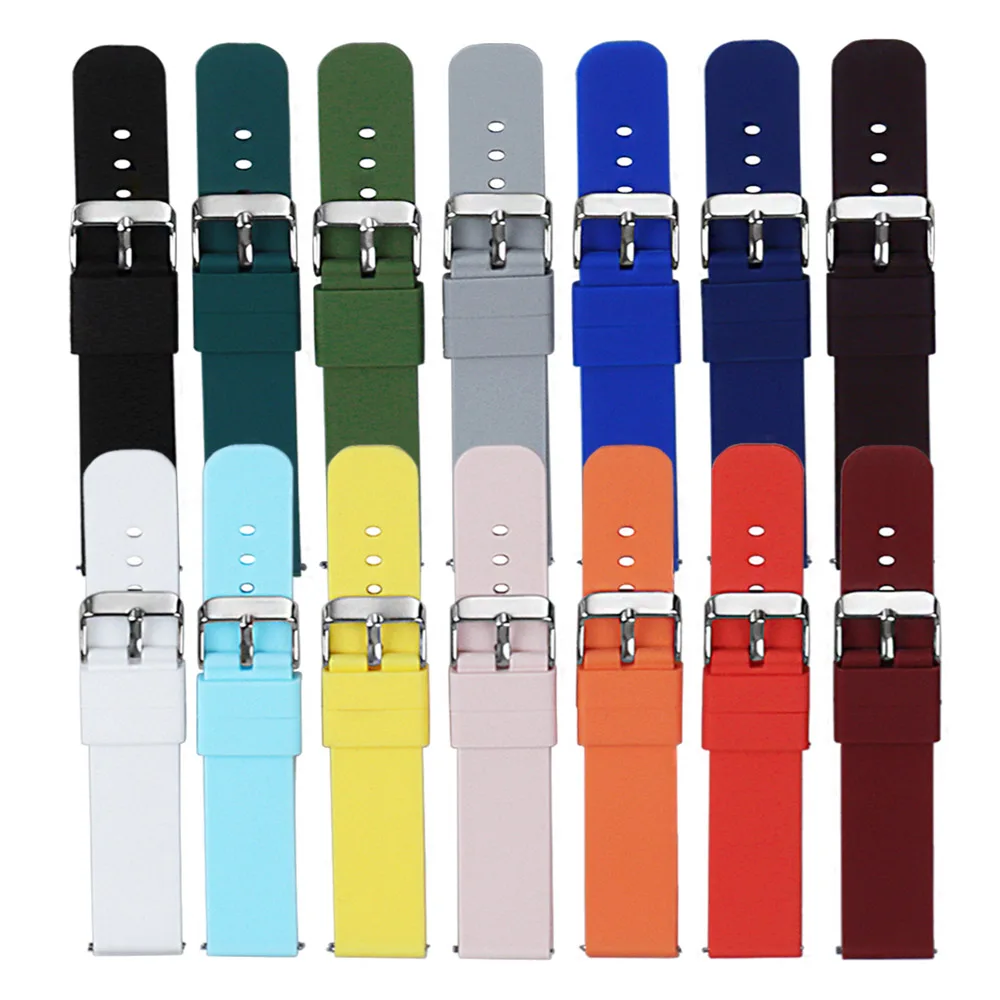 18mm 20mm 22mm 24mm Silicone Watch Straps for Samsung Galaxy 3/4/5pro for Huawei Watch GT2/3 Bracelet Soft Rubber Band for Seiko