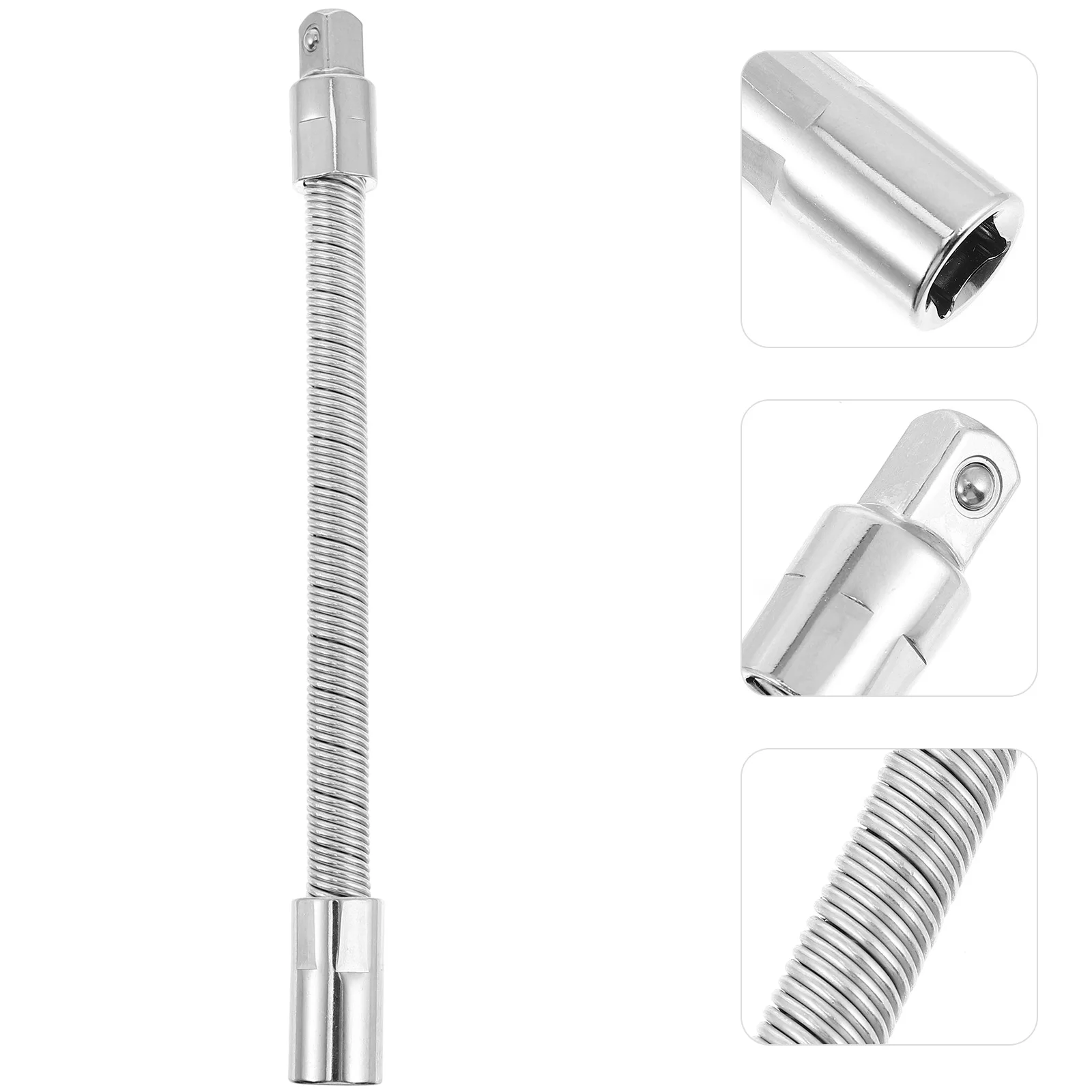 

Wrench Extension Sleeve 1Pcs Durable Steel Flexible Rod Elastic Bendable Spring Tool Silver Flexible Wrench Extension Rod