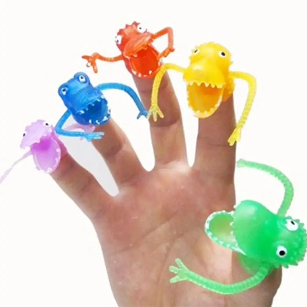 10Pcs Kawaii Fright Dinosaur Finger Puppets Assortment Differ Shapes Colors Mini Finger Toys Party Bag Fillers Favor Gifts