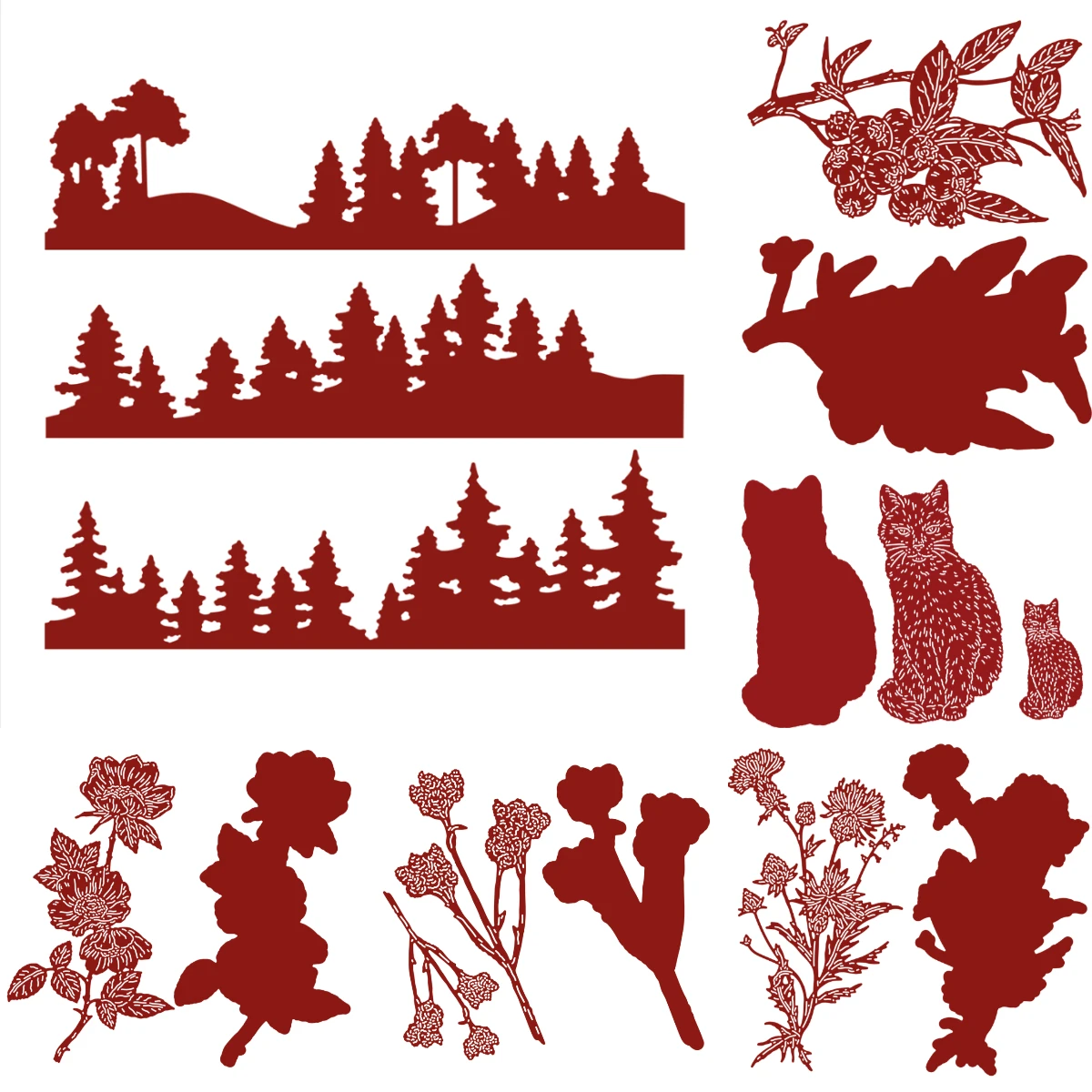 

Dogstail and Sunflower 2025 New Metal Cutting Dies Scrapbook Diary Decoration Stencil Embossing Template DIY Greeting Card