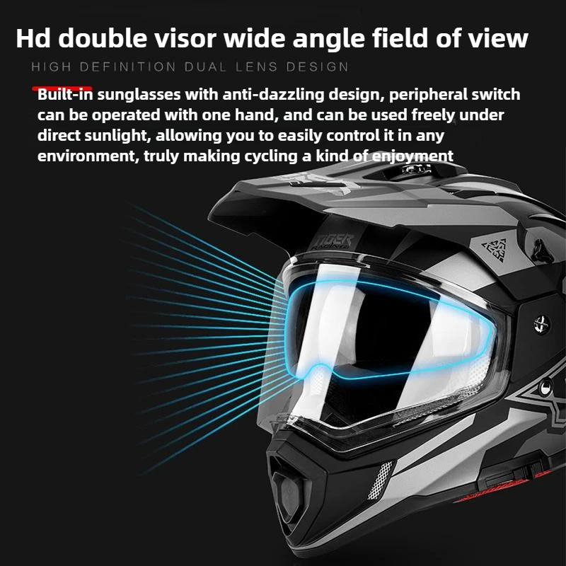 Tiger JTO1 Adventure Motorcycle Helmet Dual SunVisor Helmet Size S-3XL  Off-road Casco Moto Highly Breathable For ADV Long Rides - AliExpress  201355758