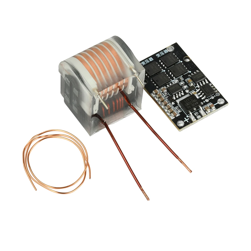Industrial 70W High Voltage Ignition Module DC6-15V to AC 10kV-25kV Transformer Lighter Auto-Sweep Frequency Overheat Protection