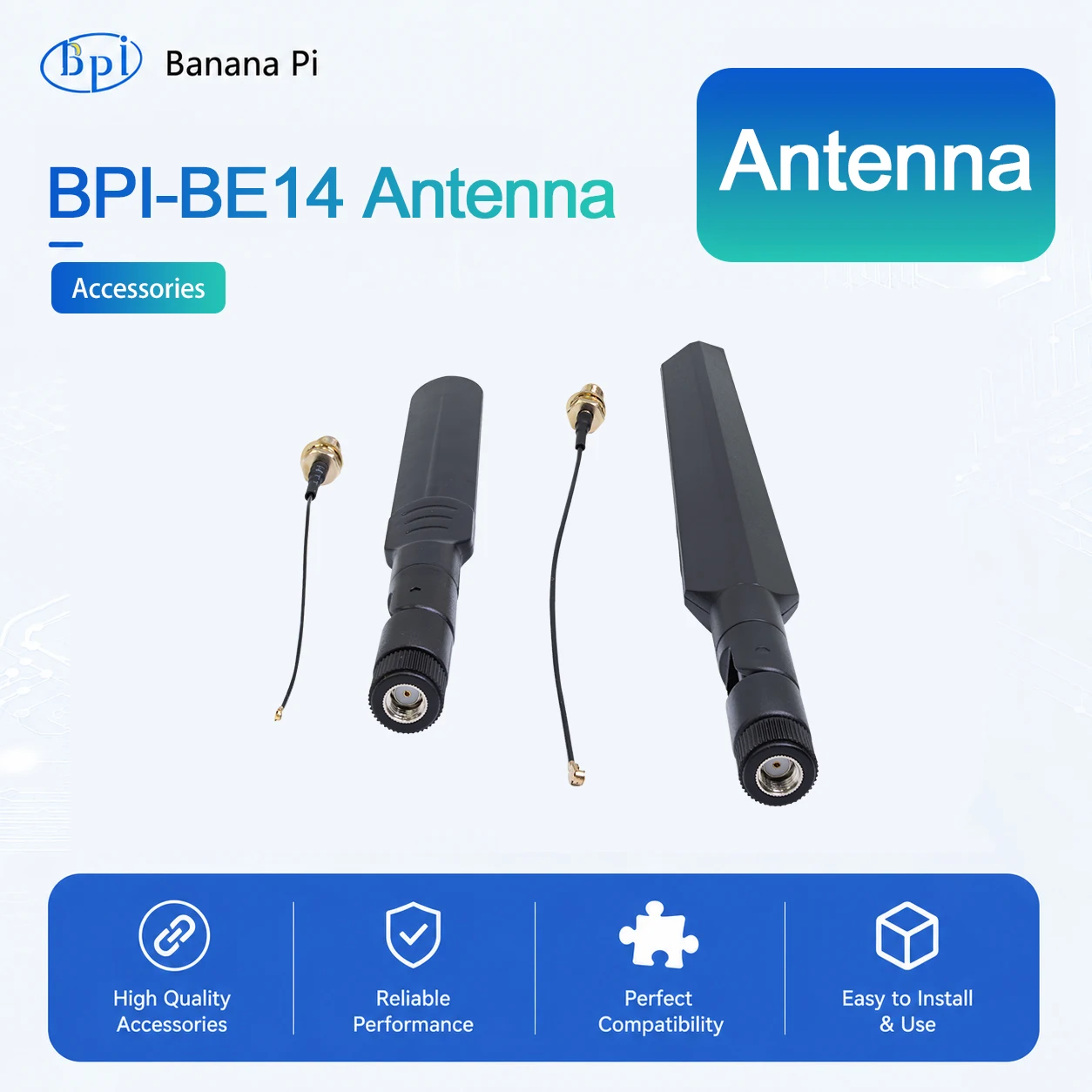 Accessoires d'antenne wifi7 Banana Pi BPI-R4-NIC-BE14 uniquement pour les modules wifi7 BPI-R4-NIC-BE14