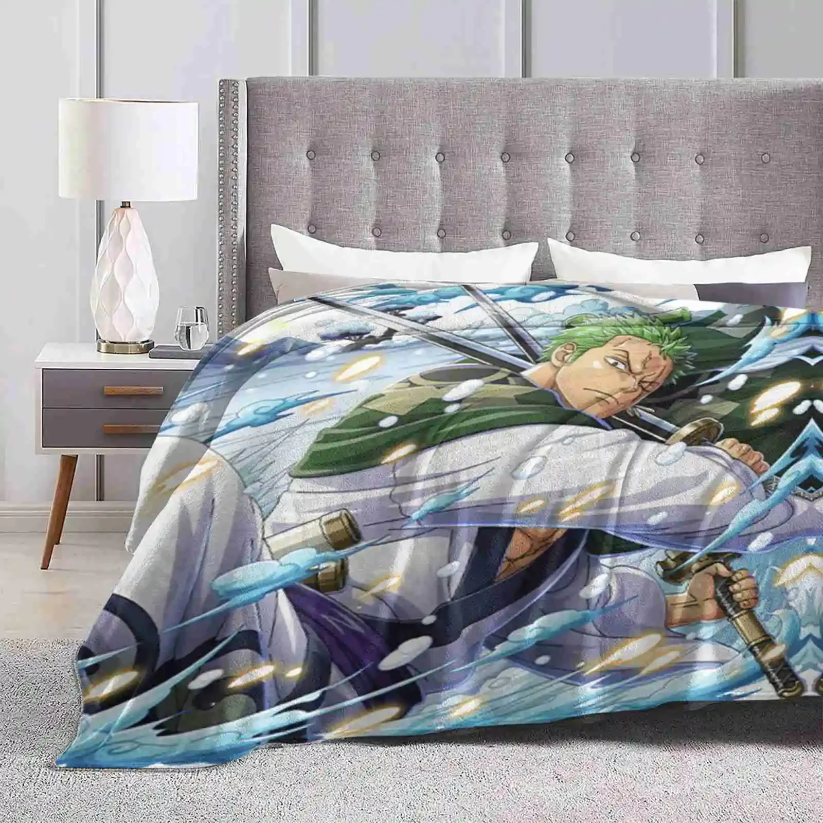 Zoro New Print Novelty Fashion Soft Warm Blanket Mugiwara Monkey D Luffy Straw Hat Anime Manga Roronoa Zoro