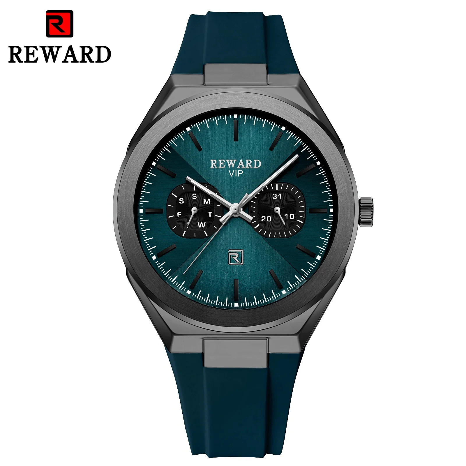 REWARD 932106M Men Silicone Watch Original Brand Waterproof Luminous Hands Waterproof Luxury Men's Reloj Hombre Quartz Watch