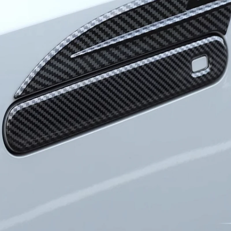 SBTMY 4PCS/SET Carbon fiber ABS decorative protective patch for car door handles for Changan UNIV UNI V 2022