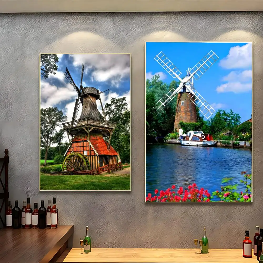 craft landscape W‑Windmill Poster Modern Indoor Wall Decor & Aesthetic Home Space Design