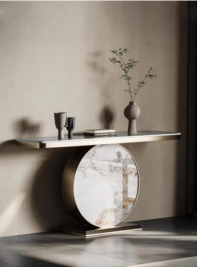 Y1 Slate Xuanguantai enters the house against the wall, strip case, aisle, end view table, modern light luxury decorative cabine