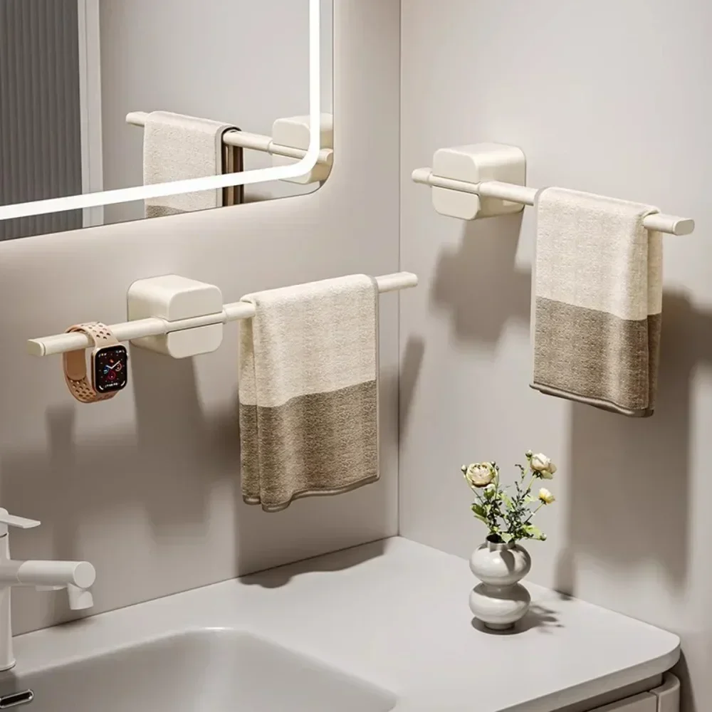 1 Pc Bathroom Facilities Wall-Mounted Bathroom Balance Towel Bar Size 40-60cm Storage Rack Towel Rack Organizer