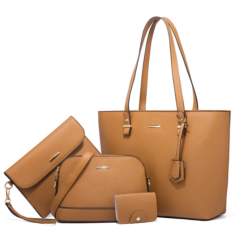 Nouveau 4 pièces/ensemble à la mode femmes Vintage sac à main ensemble femmes grande capacité sacs à main sacs à bandoulière fourre-tout décontracté