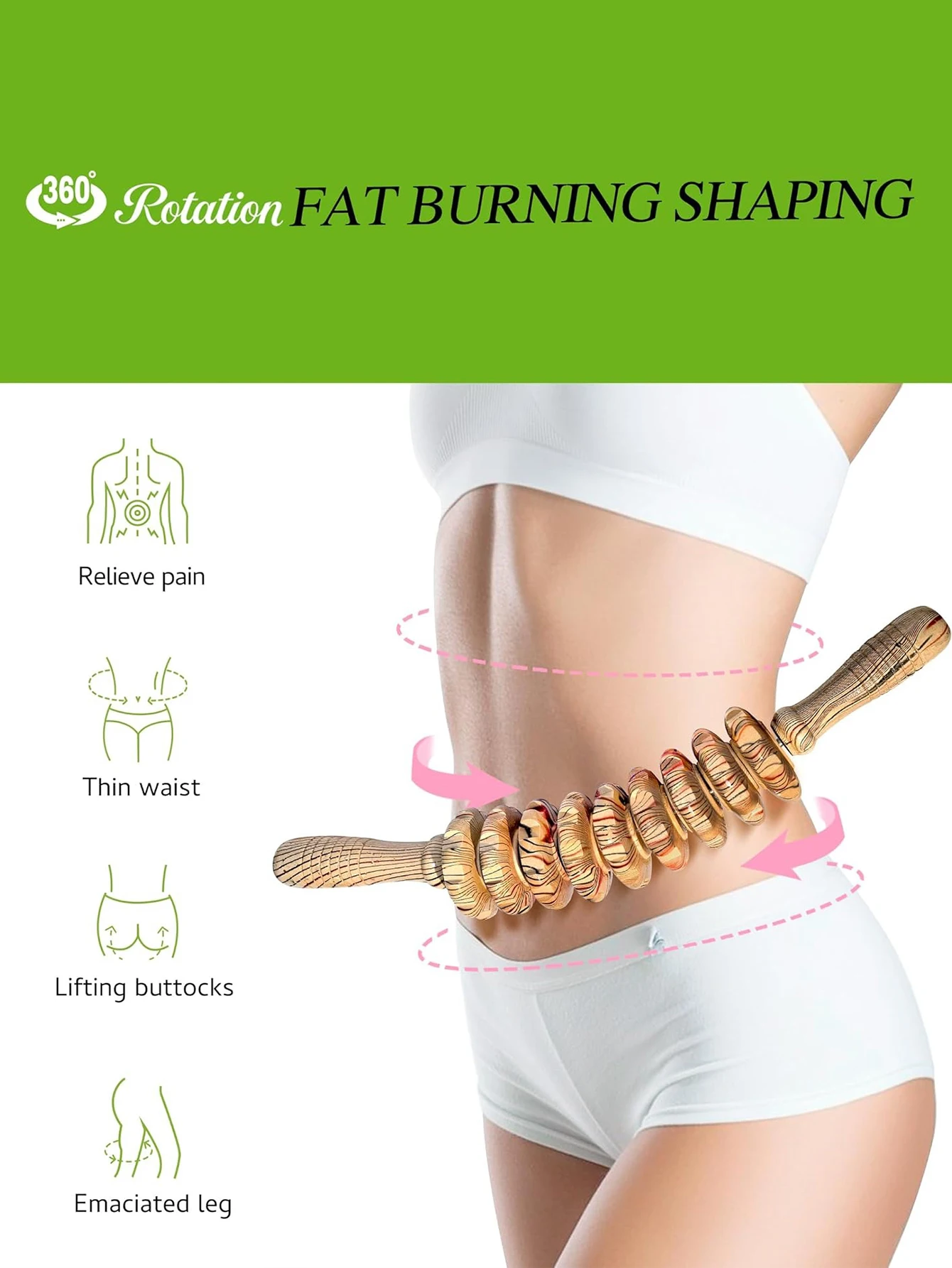 Rouleau de Massage multifonctionnel en bois pour soulager les muscles du corps complet, masseur Abdominal lisse et poli, Portable, anti-Stress