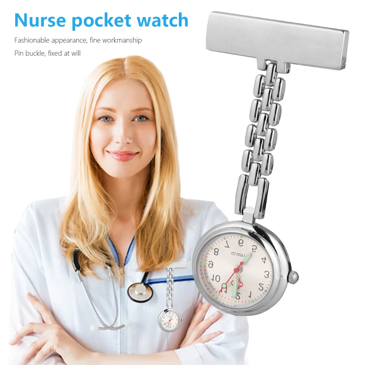 

Pocket Watch Women Chest Watches Nurse Accessories Hanging Zinc Alloy Luminous Hand Night Durable Small Practical Clothing Gift